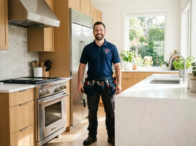 Appliance Repair Hero technician in a Bossier City, LA kitchen after an appliance repair